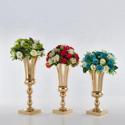 China 2019 wedding new arrival with Elegan Rose Gold /silver color metal flower vases for wedding flower decorations for sale