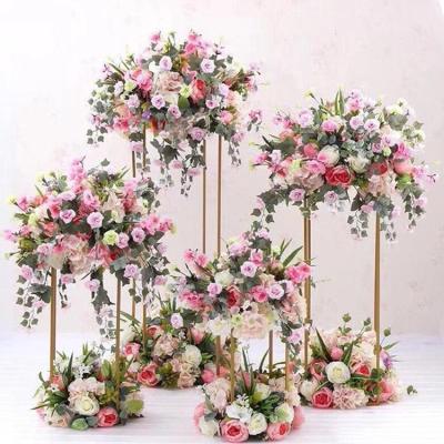 China Easy To Decorate Event Rectangle View Centerpieces Flower Stand For Wedding Table Decoration for sale