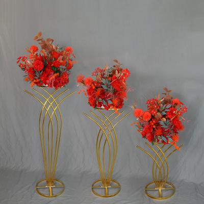 China Iron For Wedding Party Event Decoration Walkway Wedding Table Centerpiece Metal Flower Stand for sale