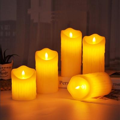 China Birthdays Home Decoration Tealight Yellow Flickering Floating Tea Light Flameless LED Electronic Candles for sale