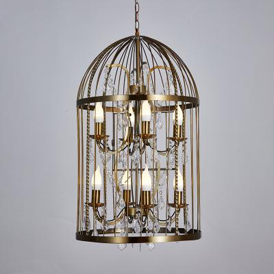 China Iron Wedding Stage Decoration Props Birdcage Crystal Chandelier for sale