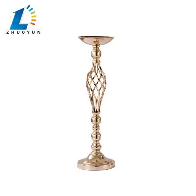 China New Contemporary Listed Modern Wedding Party Table Decoration Electroplate Gold Flower Metal Vase for sale