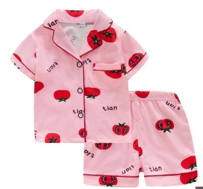 China Summer Children Thermal Pajamas Set Boy's Short Sleeve Cotton Children Sleepwear Pajamas for sale