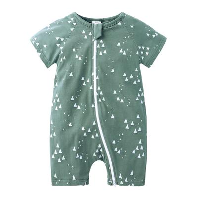 China Thermal Kids Knit Clothing Onesies Short Sleeve Romper Zipper Jumpsuit Double Cotton for sale