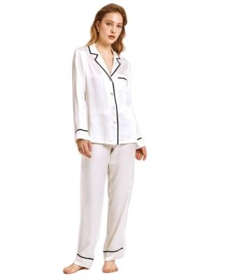 China OEM/ODM QUICK DRY 100%mulberry silk pajamas set with fancy grosgrain viscous band for women for sale