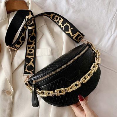 China Water Proof Luxury Women's Fanny Pack High Quality Thick Chain Shoulder Cross - Female Designer Body Chest Bag Belt Bag Waist Bag for sale