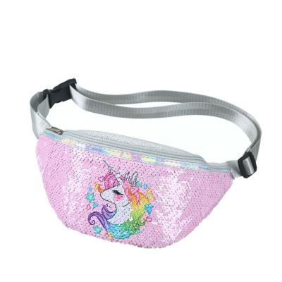 China Hot Selling Sequin Pussy Pack Waist Bag Pouch Bag Custom Printing Holographic Worthless Children Anti-theft for sale