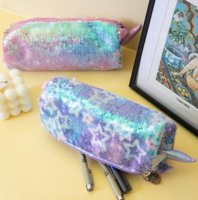 China Wholesale Cute/Fancy Star Fashion Manufacturer China Sequins Pencil Bag For Kids Custom Novelty Pencil Bag for sale