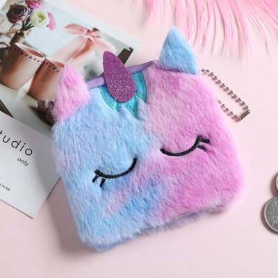 China High Quality Durable Cartoon Cute Children's Toy Small Wallet Unicorn Plush Coin Purse Square for sale