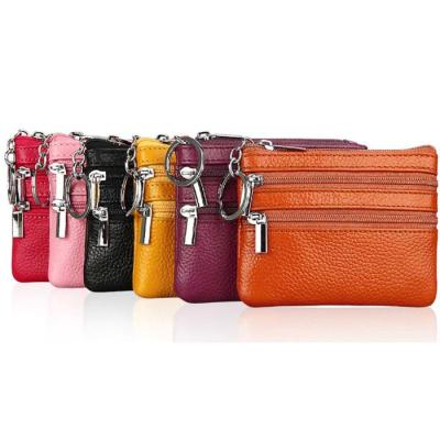 China Waterproof Hot Selling PU Leather Coin Clips Woman Small Change Money Bags Pocket Wallets Mini Functional Key Pouch Zipper Card Wallet for sale