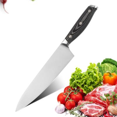 China New Design Sustainable Knife 8 Inch SS430 Micarta German Steel Frame Handle Damascus Steel Chef Kitchen Knife for sale