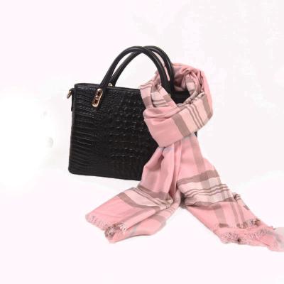 China Fashion Girl Check Pattern Pink Design Woven Scarf Winter Cashmere Scarf Long Size for sale