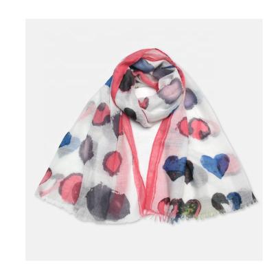 China Polyester Peach Heart Woven Fashionable Warm Shawl Polyester Scarf For Women for sale