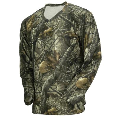 China Wicking Long Sleeve Fishing  Hunting Camo Shirts, 100% Poly Knit Grid Hunting Camo Clothing for sale