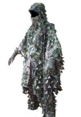 China Woodland Green And Desert 3D-Leaf Poncho, Light Leaf Camo Ghillie Suit Poncho, 3D Camouflage Suit for sale