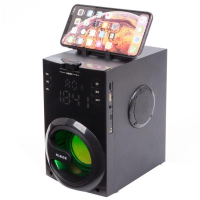 China Super Bass AUX Subwoofer USB TF Use Portable Speaker 10W. OEM Colorful LED Light Mini Portable Wooden Box Indoor And Outdoor for sale