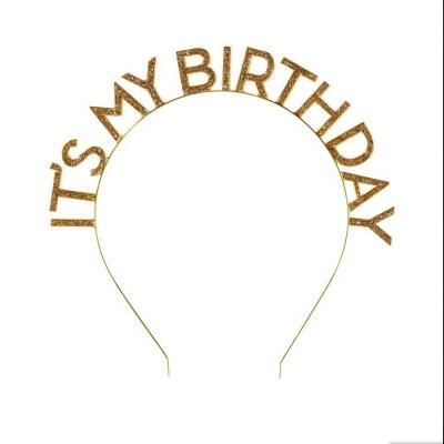 China Gold plastic glitter “it's my birthday banner” for sale