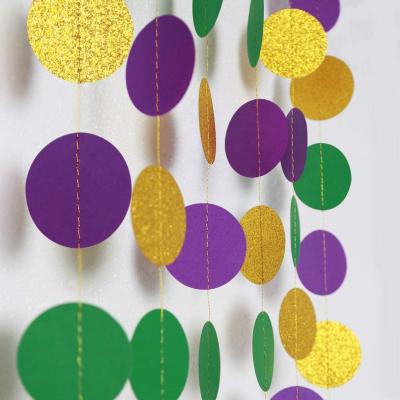 China Mardi Gras Hanging Banner Backdrop Party Paper Bumping Supplies Decoration Paper Bead Polk Dot Streamers Fat Tuesday /Shrove Tuesday for sale