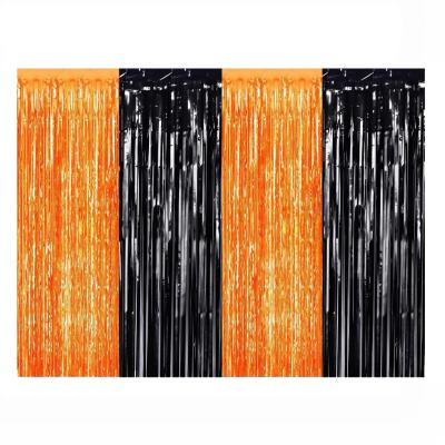 China PET 12ft x 8ft Metallic Tinsel Foil Fringe Curtains for Party Deco for sale