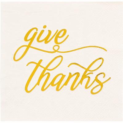 China PAPER Give Thanks Thanksgiving Party White Paper Napkins (5 X 5, 20 packs) for sale