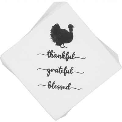 China Blessed Grateful Grateful PAPER Napkins, Thanksgiving Napkins, Blessed Grateful Grateful Friendsgiving Table Decor, Give Thanks Napkin for sale