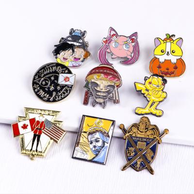 China Hard Enamel Pin Custom Bulk Lapel Pins Cute Cartoon Direct Sell Metal From USA Metal Crafts Manufacturer Large for sale