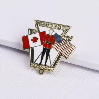 China USA Made In Canada Enamel Pin With Company Pin Emblem Manufacture Cute Custom USA Flag Logo From China Factory for sale