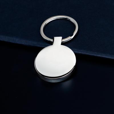 China Wholesales High Quality Logo Round Shape Blank Metal Custom Gift Keychains no minimum for sale