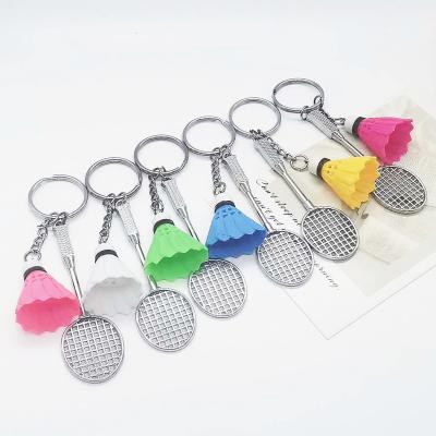 China Badminton World Wholesale Mini Badminton Key Chain Metal Key Chain for sale