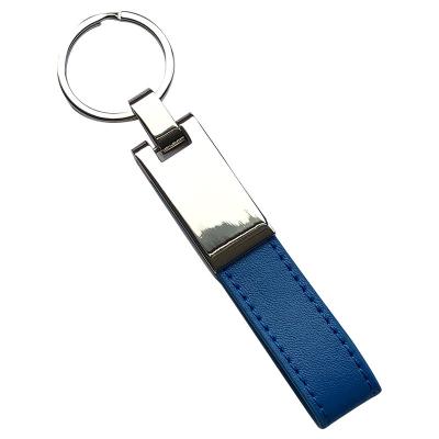 China World Hot Sales Product Rectangle Customized Metal Car Key Chain Blank , Leather Car Key Chain for sale