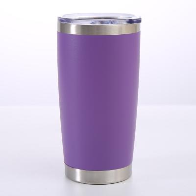 China Wholesale Disposable 20Oz Vacuum Matte Water Tumbler Cups Insulated Bulk 20oz Purple Travel Coffee Double Wall Stainless Steel Tumbler for sale