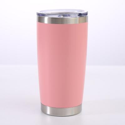 China Wholesale Disposable 20Oz Vacuum Matte Water Tumbler Cups Insulated Bulk 20oz Travel Coffee Double Wall Stainless Steel Pink Tumbler for sale