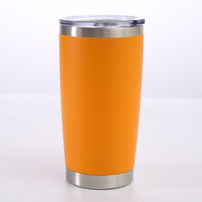 China Wholesale Disposable 20Oz Vacuum Matte Water Tumbler Cups Insulated Bulk 20 oz Travel Coffee Double Wall Stainless Steel Orange Tumbler for sale