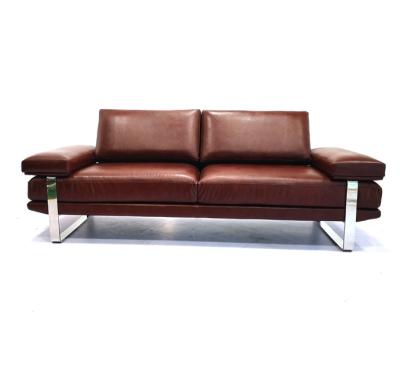 China America Popular Style Large Leather Sofa 6175-3# in Italian Leather/Brown Leather Color for sale