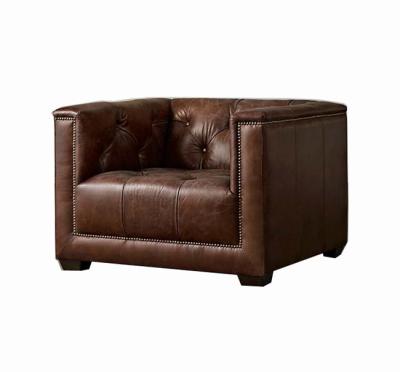 China 1 seater convertible sofa in vintage Italian/Germany designer single leather sofa for sale