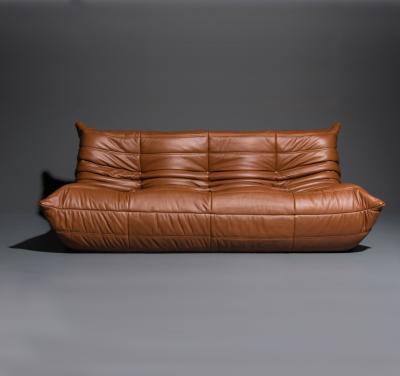 China Vintage Leather Design Convertible Italian Original Togo Sofa 3 Seater for sale