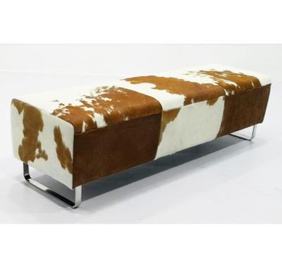 China Cowhide Convertible Bench in Stainless Steel Legs for sale