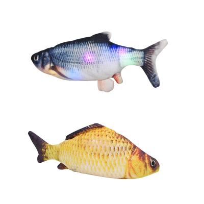 China Electric Stuffed Plush Automatic Moving 3d Fish Shaped Cat Toy Fish With Moving Tail For Cats Kitten Kitty for sale