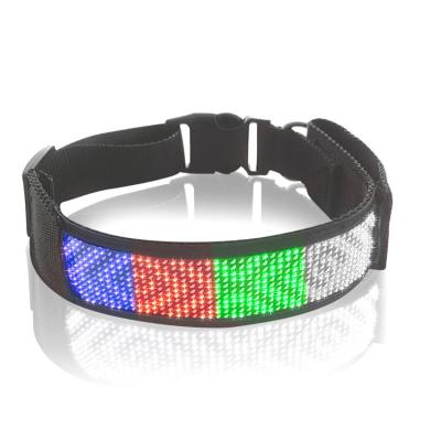 China Hot Selling Lights Phone LED Message Display Smart Communication Customized Flashing Dog Collar for sale