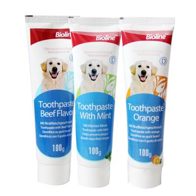 China Hot Sale New Dog Pet Organic Pet Toothpaste Stocked Edible Toothpaste With Toothbrush for sale