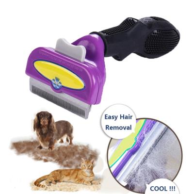 China Wholesale Dog Hair Removal Blade Stainless Steel Slippery Stocked Brush And Hair-Reducing Brush for sale