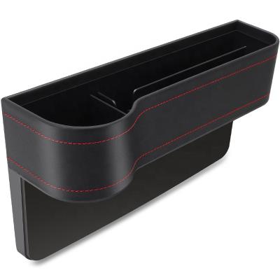 China Luxury PU Car Seat Crevice Storage Box Organizer Gap Pocket Car Multifunctional Luxury Leather Accessories for sale