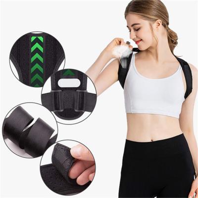 China Breathable Adjustable Breathable Posture Correction Straighter Pain Relief Belt Back Spine Support Neoprene Brace for sale