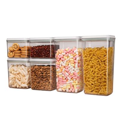 China Freshness Keeping Plastic Container Set Clear Airtight Food Organizer Plastic Storage Boxes Bins Kitchen Storage Box for sale