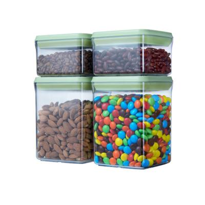 China Wholesale Freshness Preservation 4 Pieces Pack Airtight Plastic Dry Pasta Sugar Plastic Food Storage Container Cereal Coffee Container For Kitchen for sale