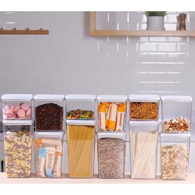 China Kitchen Super Pop Freshness Preservation Style 12 Dry Food Container Set Airtight Grain Storage Box Food Grade Container Leakproof Cereal Storage for sale