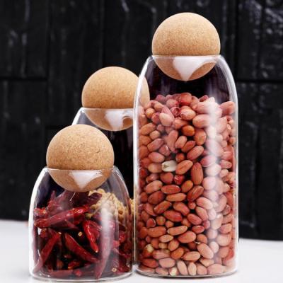 China Freshness Preservation OEM Food Storage Borosilicate Custom Top Decorate Fancy Glass Jars With Bamboo Lid For Food Rice Spice Spaghetti Pasta for sale