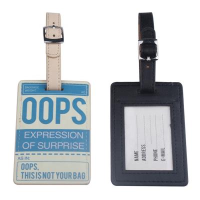 China Durable New Arrival Design PU Leather Strap Custom Adjustable Luggage Tag for sale