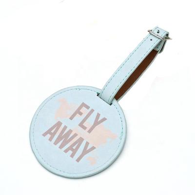 China Durable Cheap Promotional Travel Luggage Tag Leather Custom Round Luggage Tag for sale