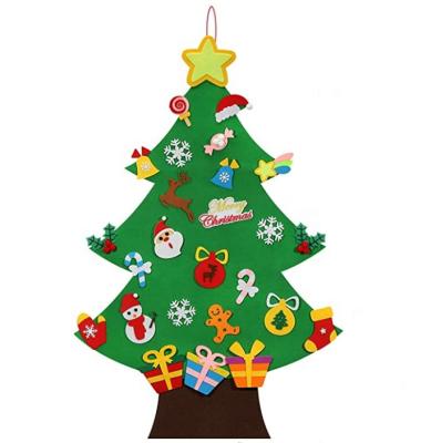 China Wholesale Handmade Chirstmas Decor Factory Christmas Decorations DIY Felt Christmas Tree For Kid for sale